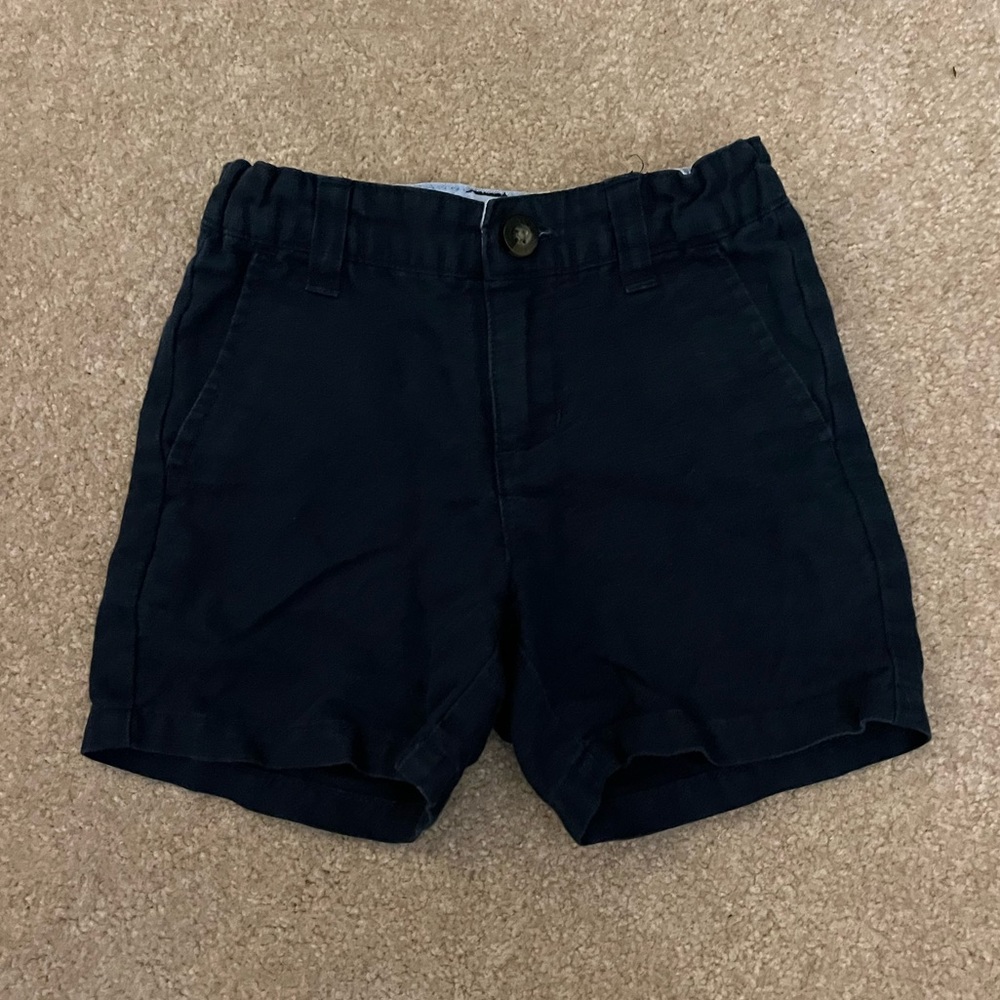 Janie and Jack, navy linen and cotton short. Size 2T